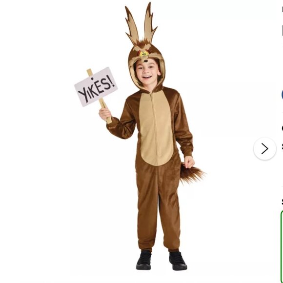 Looney Tunes Kids Wile E. Coyote Onesie Halloween Costume Size Medium 8-10 - Picture 1 of 10